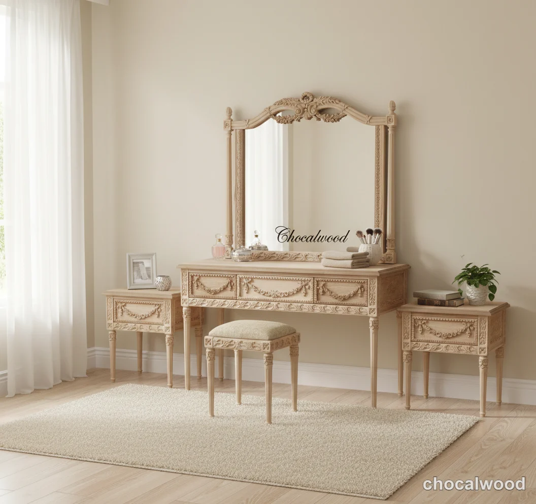 سرویس خواب دو نفره گل آرا - چوکال وود - تصویر 7