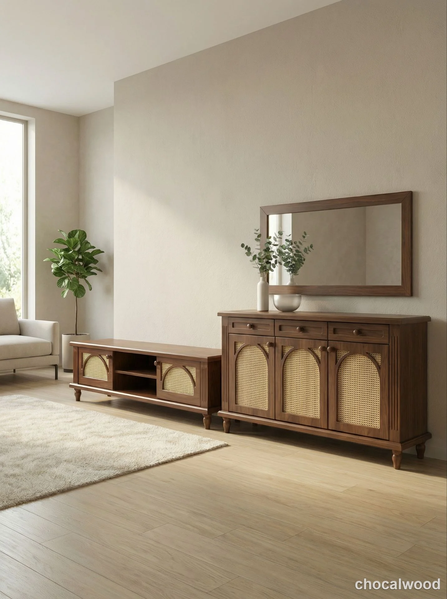 آیینه کنسول طرح گنبد - چوکال وود