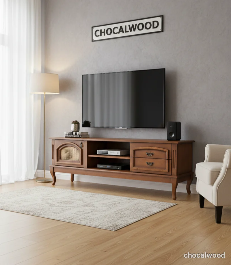 خرید میز تلویزیون تمام چوب خرید جهیزیه کامل چوکال - تصویر 7